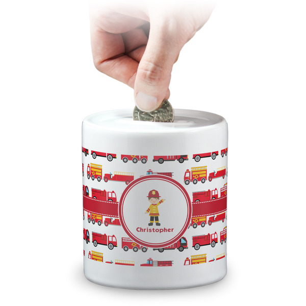 Custom Firetrucks Coin Bank (Personalized)