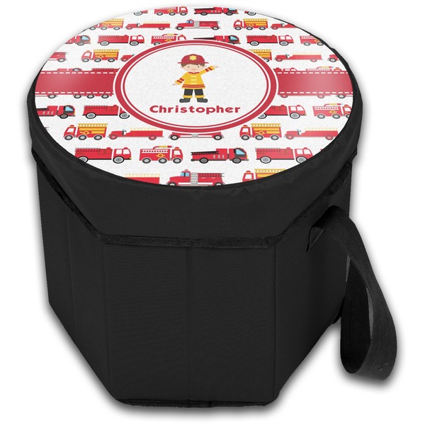 Firetrucks Collapsible Personalized Cooler & Seat (Closed)