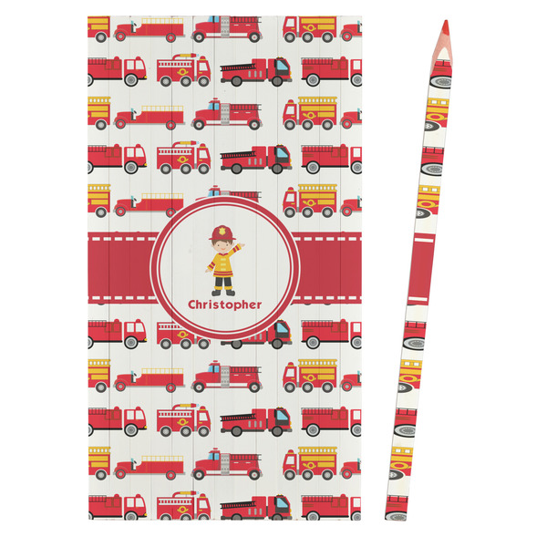 Firetrucks Colored Pencils - Front View