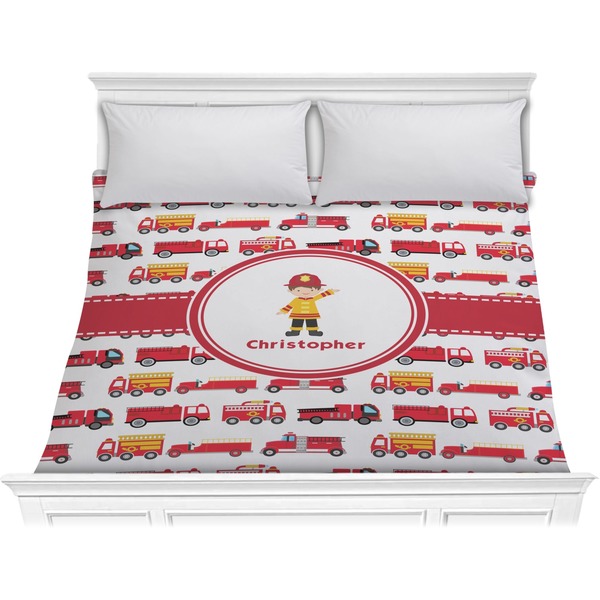 Custom Firetrucks Comforter - King (Personalized)