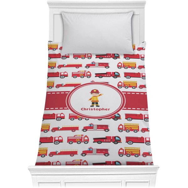 Custom Firetrucks Comforter - Twin (Personalized)