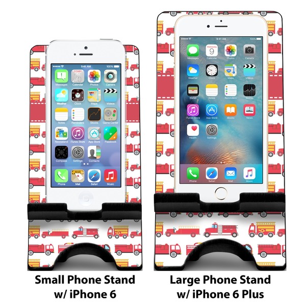 Firetrucks Compare Phone Stand Sizes - with iPhones