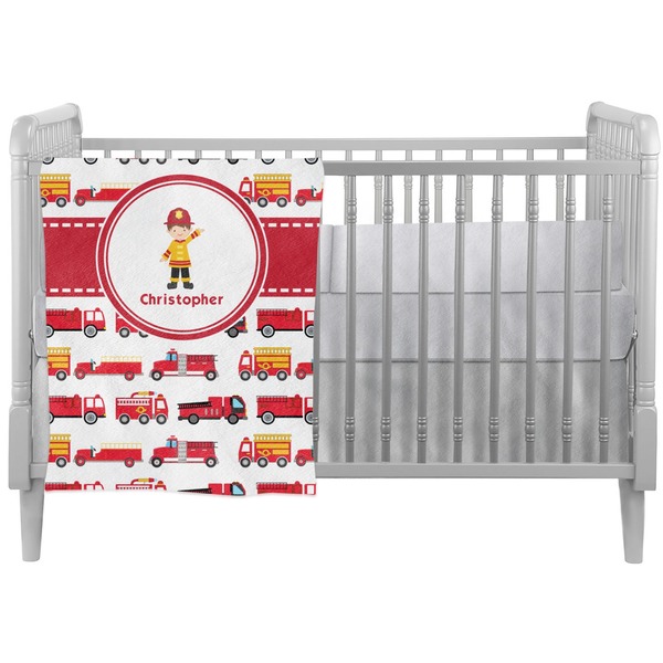 Custom Firetrucks Crib Comforter / Quilt (Personalized)