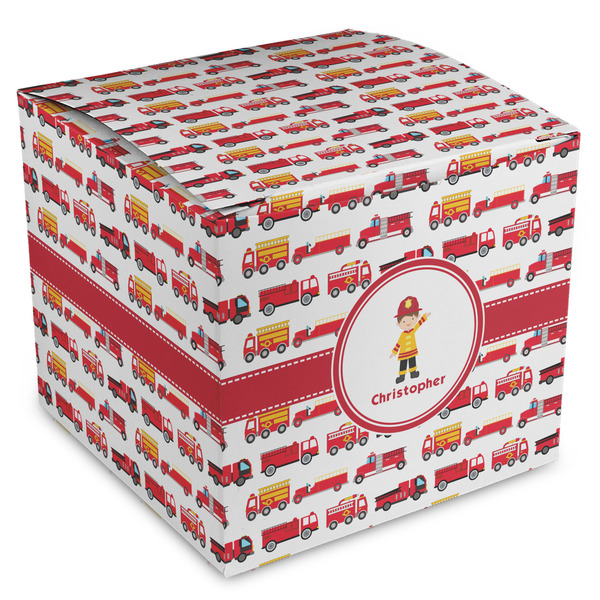 Custom Firetrucks Cube Favor Gift Boxes (Personalized)