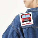 Firetrucks Twill Iron On Patch - Custom Shape - Large (Personalized)