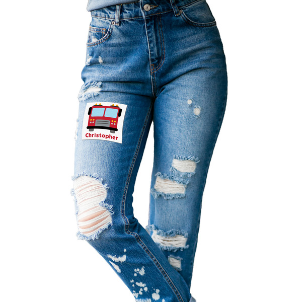 Firetrucks Custom Shape Iron On Patches - L - single APPROVAL