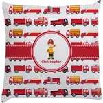 Firetrucks Decorative Pillow Case (Personalized)