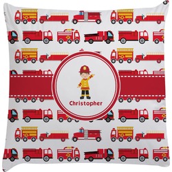 Firetrucks Decorative Pillow Case (Personalized)