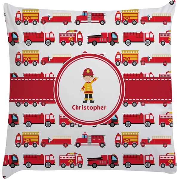Custom Firetrucks Decorative Pillow Case (Personalized)