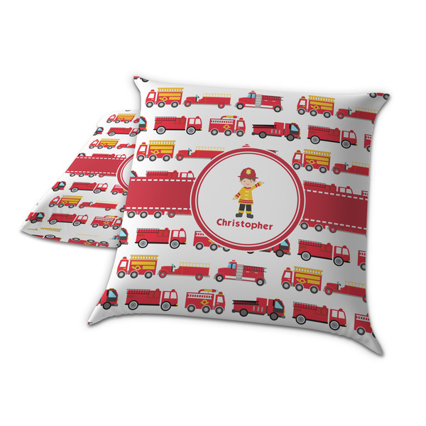 Firetrucks Decorative Pillow Case - TWO
