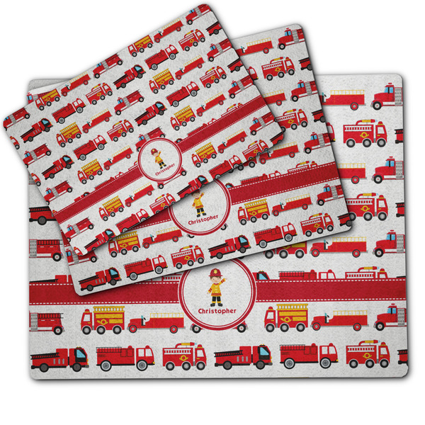 Firetrucks Dog Food Mat - MAIN (sm, med, lrg)