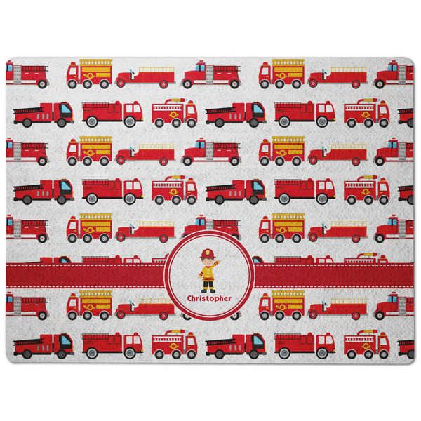 Firetrucks Dog Food Mat - Medium without bowls