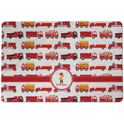 Firetrucks Dog Food Mat w/ Name or Text