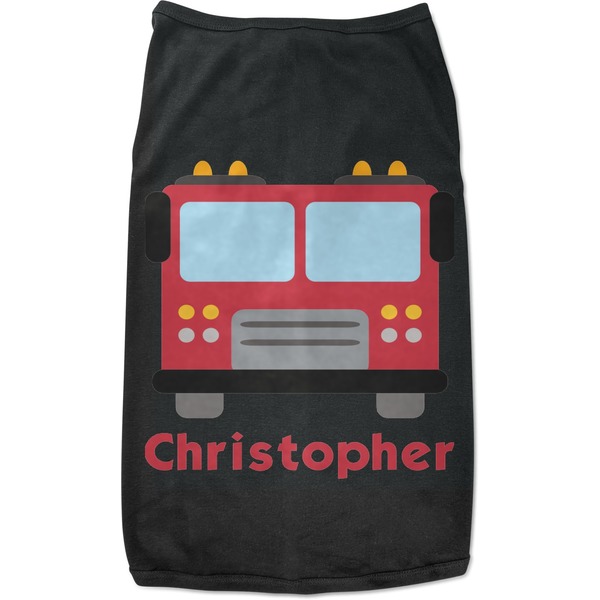 Custom Firetrucks Black Pet Shirt - L (Personalized)