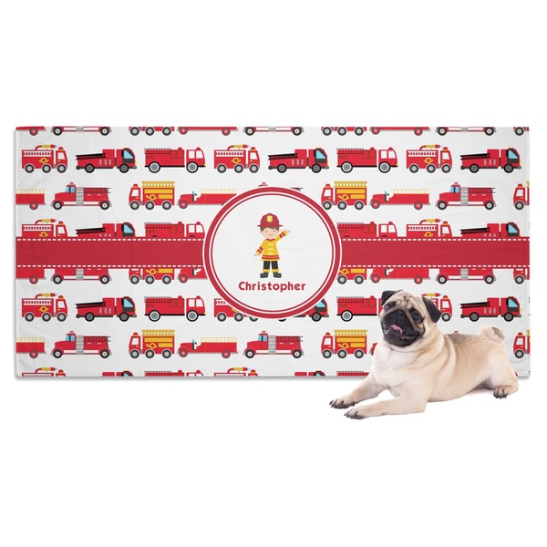 Custom Firetrucks Dog Towel (Personalized)