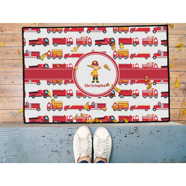 Firetrucks Door Mat - LIFESTYLE (Med)