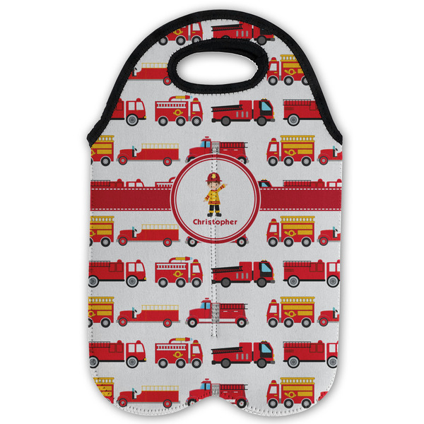 Firetrucks Double Wine Tote - Flat (new)