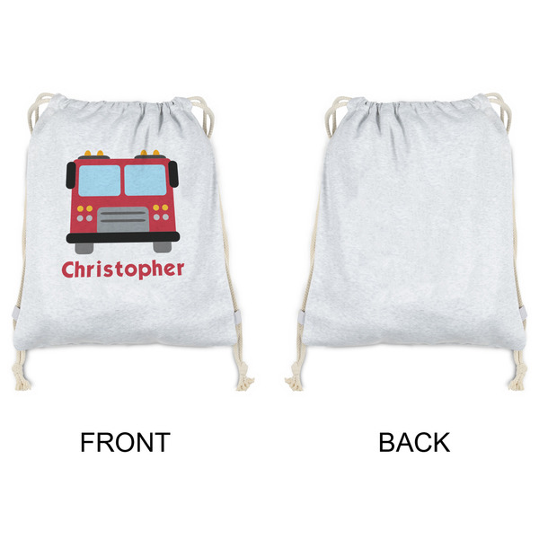 Firetrucks Drawstring Backpacks - Sweatshirt Fleece - Single Sided - APPROVAL