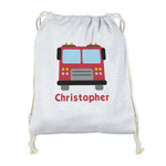 Firetrucks Drawstring Backpack - Sweatshirt Fleece (Personalized)