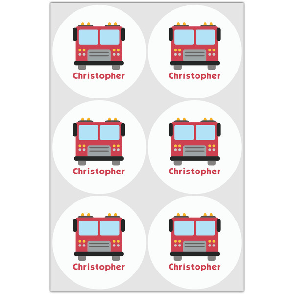 Firetrucks Drink Topper - Large - Set of 6