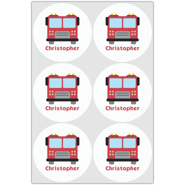 Firetrucks Drink Topper - XLarge - Set of 6