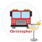 Firetrucks Printed Drink Topper - 3.5" (Personalized)