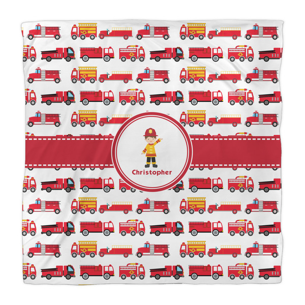 Firetrucks Duvet Cover - Queen - Front