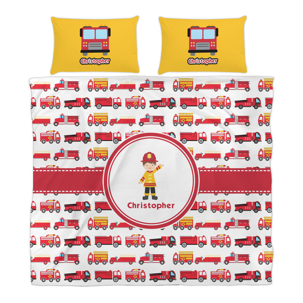 Firetrucks Duvet Cover Set - King - Alt Approval