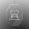 Firetrucks Engraved Glass Ornament - Octagon (Personalized)