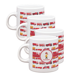 Firetrucks Single Shot Espresso Cups - Set of 4 (Personalized)