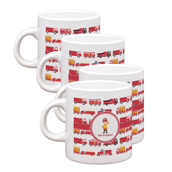 Custom Firetrucks Single Shot Espresso Cups - Set of 4 (Personalized)