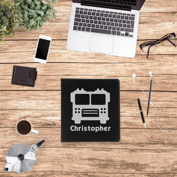 Firetrucks Leather Binder - 1" - Black - Lifestyle