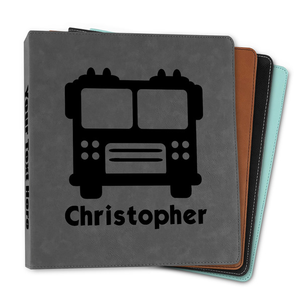 Custom Firetrucks Leather Binder - 1" (Personalized)