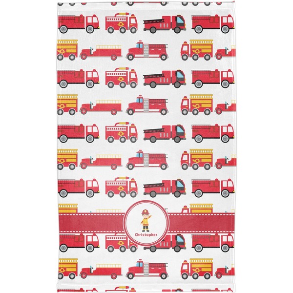 Firetrucks Finger Tip Towel - Full View