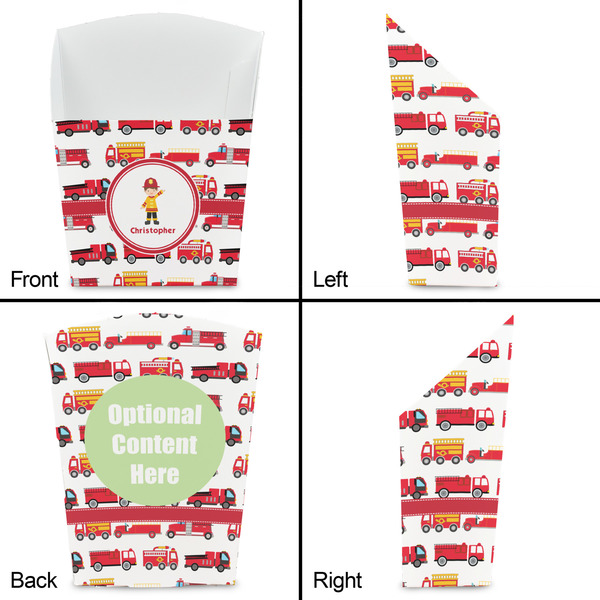 Firetrucks French Fry Favor Box - Front & Back View