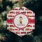 Firetrucks Frosted Glass Ornament - Hexagon (Lifestyle)