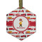 Firetrucks Flat Glass Ornament - Hexagon w/ Name or Text