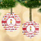 Firetrucks Flat Glass Ornament w/ Name or Text