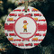 Firetrucks Frosted Glass Ornament - Round (Lifestyle)