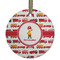Firetrucks Frosted Glass Ornament - Round