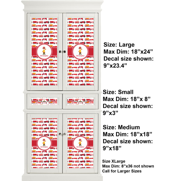 Firetrucks Full Cabinet (Show Sizes)