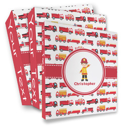 Firetrucks 3 Ring Binder - Full Wrap (Personalized)