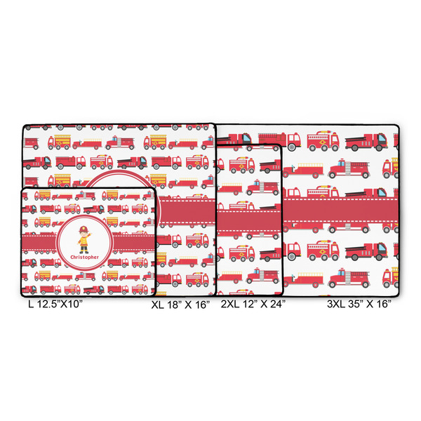 Firetrucks Gaming Mats - SIZE CHART