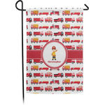 Firetrucks Small Garden Flag - Single Sided w/ Name or Text