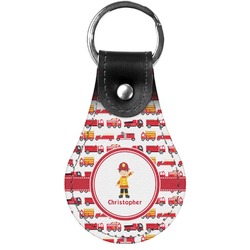 Firetrucks Genuine Leather Keychain (Personalized)