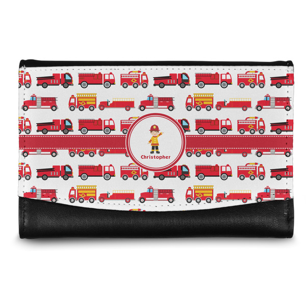 Custom Firetrucks Genuine Leather Women's Wallet - Small (Personalized)