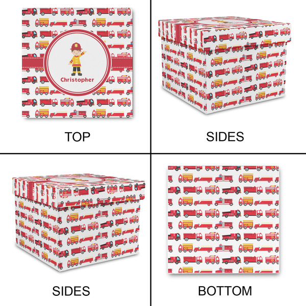 Firetrucks Gift Boxes with Lid - Canvas Wrapped - Medium - Approval