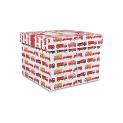 Firetrucks Gift Box with Lid - Canvas Wrapped - Small (Personalized)