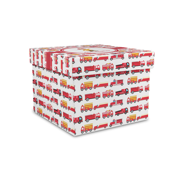 Custom Firetrucks Gift Box with Lid - Canvas Wrapped - Small (Personalized)