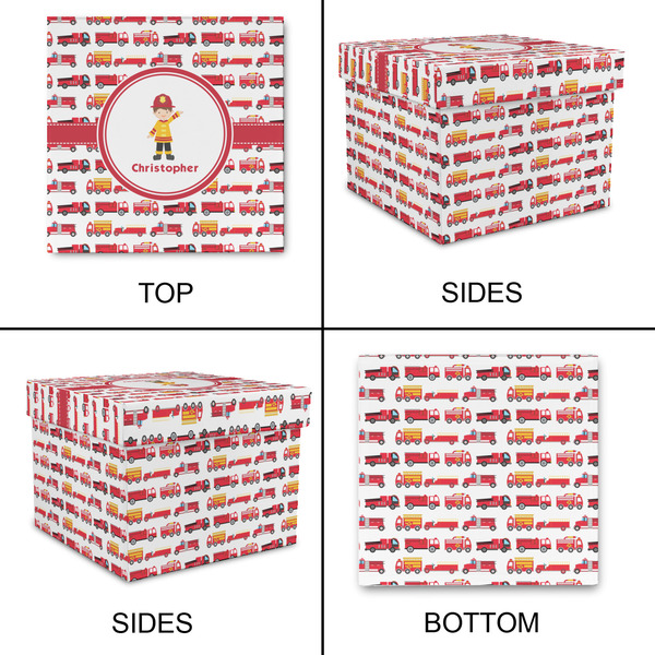 Firetrucks Gift Boxes with Lid - Canvas Wrapped - X-Large - Approval